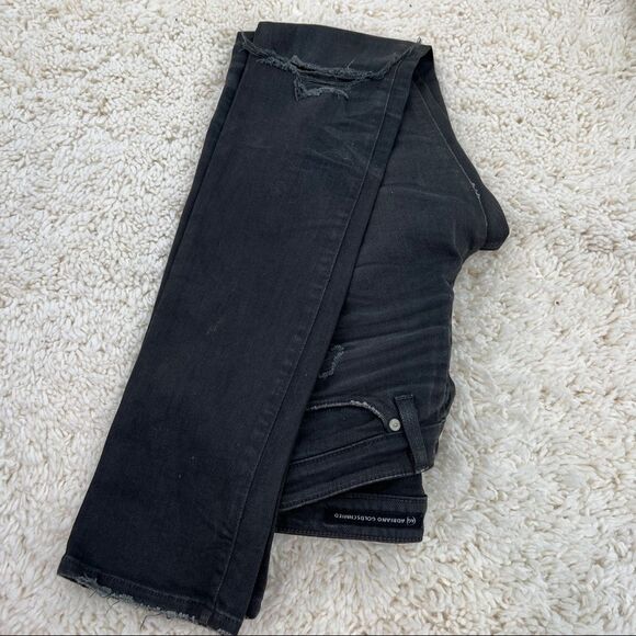 AG Adriano Goldschmied Premiere Skinny Straight Distressed Rip Whiskering Jeans - Picture 5 of 16